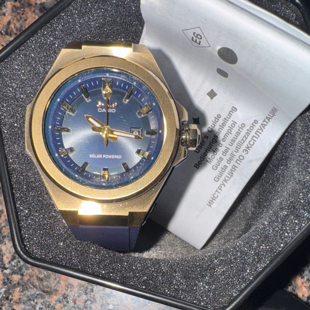 Casio G-Shock Gold and Royal Blue Women's Watch - never worn and in original box